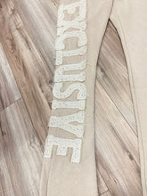 Load image into Gallery viewer, REDFOX RHINESTONE "EXCLUSIVE" CROP HOODIE/STACKED FLEECE PANTS SET (LT KHAKI)