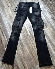 Load image into Gallery viewer, Jordan Craig Men Stacked Cargo Pocket Denim Jeans Black Shadow(JTF1264)