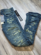 Load image into Gallery viewer, Jordan Craig Martin Stacked Ripple Effect Distressed Jeans (Lager) JTF1157