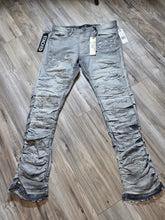 Load image into Gallery viewer, Jordan Craig Martin Stacked Ripple Effect Distressed Jeans (Artic Grey) JTF1157