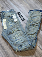 Load image into Gallery viewer, Jordan Craig Martin Stacked Ripple Effect Distressed Jeans (Cream Wash) JTF1157
