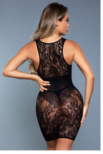 Load image into Gallery viewer, BE WICKED THE MADEMOISELLE LACE PULL ON MINI DRESS