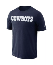 Load image into Gallery viewer, NIKE DALLAS COWBOYS DRI-FIT ESSENTIAL WORDMARK TEE - NAVY