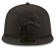 Load image into Gallery viewer, NEW ERA DETROIT LIONS BLACK ON BLACK 59FIFTY FITTED