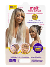 Load image into Gallery viewer, JANET COLLECTION MELT HD VEIL BANG 360 LACE 13X6 DOMI WIG