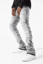 Load image into Gallery viewer, Jordan Craig Martin Stacked Ripple Effect Distressed Jeans (Artic Grey) JTF1157
