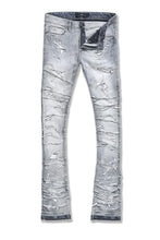 Load image into Gallery viewer, Jordan Craig Martin Stacked Ripple Effect Distressed Jeans (Artic Grey) JTF1157
