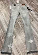 Load image into Gallery viewer, JORDAN CRAIG SYIP VEGAN LEATHER CROSS PATCH JEANS JTF2266 (CEMENT WASH)