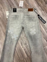 Load image into Gallery viewer, JORDAN CRAIG SYIP VEGAN LEATHER CROSS PATCH JEANS JTF2266 (CEMENT WASH)