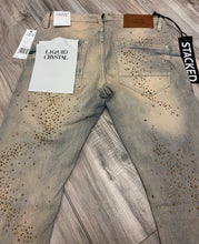 Load image into Gallery viewer, JORDAN CRAIG LIQUID CRYSTAL- RHINESTONE STACKED JEANS JTF2316 (CREAM WASH)