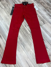 Load image into Gallery viewer, JORDAN CRAIG STACKED JEANS WITH SHREDS JTF934R (RED)