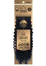 Load image into Gallery viewer, HARLEM 125 LUX GOLD AIR FEATHER CROCHET DEEP 18" #1B