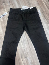Load image into Gallery viewer, JORDAN CRAIG LIQUID CRYSTAL- RHINESTONE STACKED JEANS JTF2316A (JET BLACK)