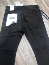 Load image into Gallery viewer, JORDAN CRAIG LIQUID CRYSTAL- RHINESTONE STACKED JEANS JTF2316A (JET BLACK)