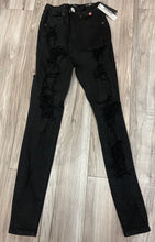 Load image into Gallery viewer, REDFOX HIGH-WAIST DESTRUCTED JEANS (BLACK) PA0497