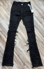 Load image into Gallery viewer, RED FOX WOMEN'S STACKED FRAYED HEAVY TWILL PANTS PA4416 (JET BLACK)