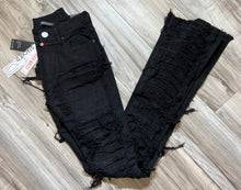 Load image into Gallery viewer, RED FOX WOMEN'S STACKED FRAYED HEAVY TWILL PANTS PA4416 (JET BLACK)