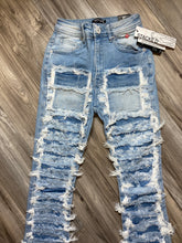 Load image into Gallery viewer, RED FOX WOMEN'S STACKED FRAYED HEAVY DENIM PANTS PA4436 (LT BLUE)