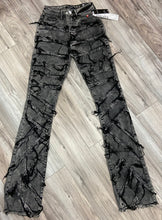 Load image into Gallery viewer, RED FOX WOMEN'S STACKED FRAYED DENIM PANTS PA4454 (ACID BLACK)