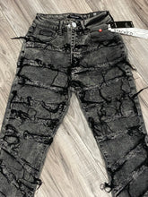 Load image into Gallery viewer, RED FOX WOMEN'S STACKED FRAYED DENIM PANTS PA4454 (ACID BLACK)