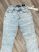 Load image into Gallery viewer, RED FOX WOMEN'S STACKED FRAYED DENIM PANTS PA4454 (ACID BLUE)