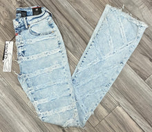 Load image into Gallery viewer, RED FOX WOMEN'S STACKED FRAYED DENIM PANTS PA4454 (ACID BLUE)