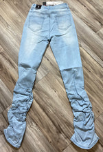 Load image into Gallery viewer, REDFOX WOMEN'S 5 POCKET DENIM STACKED JEANS PA4462 (LT. BLUE)