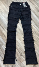 Load image into Gallery viewer, REDFOX SUPER FRAYED CROP JACKET AND STACKED JEANS SD4446 (JET BLACK)