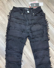 Load image into Gallery viewer, REDFOX SUPER FRAYED CROP JACKET AND STACKED JEANS SD4446 (JET BLACK)