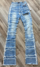 Load image into Gallery viewer, REDFOX SUPER FRAYED CROP JACKET AND STACKED JEANS SD4446 (LT. BLUE)
