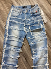 Load image into Gallery viewer, REDFOX SUPER FRAYED CROP JACKET AND STACKED JEANS SD4446 (LT. BLUE)