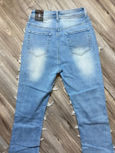 Load image into Gallery viewer, REDFOX SUPER FRAYED CROP JACKET AND STACKED JEANS SD4446 (LT. BLUE)