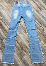 Load image into Gallery viewer, REDFOX SUPER FRAYED CROP JACKET AND STACKED JEANS SD4446 (LT. BLUE)