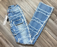 Load image into Gallery viewer, REDFOX SUPER FRAYED CROP JACKET AND STACKED JEANS SD4446 (LT. BLUE)