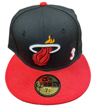 Load image into Gallery viewer, Miami Heat New Era Player #3 Wade 2Tone 59FIFTY Fitted Hat - Black/Red