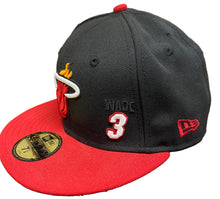 Load image into Gallery viewer, Miami Heat New Era Player #3 Wade 2Tone 59FIFTY Fitted Hat - Black/Red