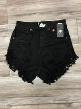 Load image into Gallery viewer, REDFOX HIGH WAIST WOMEN FRAY SHORTS (BLACK) PS136B