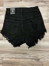 Load image into Gallery viewer, REDFOX HIGH WAIST WOMEN FRAY SHORTS (BLACK) PS136B