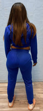 Load image into Gallery viewer, ACCESS WOMEN'S 2PC ACTIVEWEAR ZIPDOWN CROP/JOGGER OUTFIT SET (ROYAL)