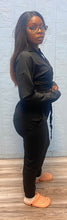 Load image into Gallery viewer, ACCESS WOMEN'S 2pc. ACTIVEWEAR PULLOVER CROP/JOGGER OUTFIT SET (BLACK)