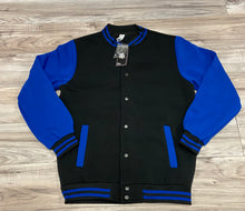 Load image into Gallery viewer, ACCESS MEN'S VARSITY JACKET (BLACK/ROYAL)