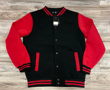 Load image into Gallery viewer, ACCESS MEN'S VARSITY JACKET (BLACK/RED)