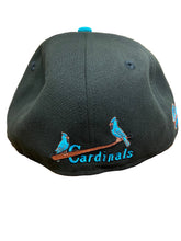 Load image into Gallery viewer, St. Louis Cardinals New Era Patch Authentic Custom 59Fifty (Black/Teal)
