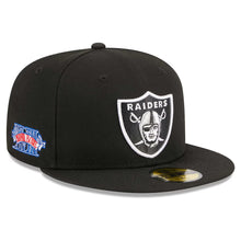 Load image into Gallery viewer, Las Vegas Raiders New Era Super Bowl Patch Authentic 59Fifty (Black/White)