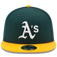 Load image into Gallery viewer, Oakland Athletics New Era On Field Authentic 59Fifty Cap (Green/Yellow)