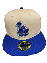 Load image into Gallery viewer, Los Angeles Dodgers New Era 50th Stadium Patch Authentic 59Fifty (Khaki/Royal)