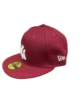 Load image into Gallery viewer, New York Yankees New Era White Logo Authentic 59Fifty (Maroon)