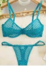 Load image into Gallery viewer, WOMEN'S MESH BRA &amp; PANTY SET (sz SMALL)