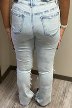 Load image into Gallery viewer, RED FOX WOMEN'S STACKED FRAYED DENIM PANTS PA4454 (ACID BLUE)