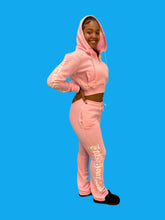 Load image into Gallery viewer, REDFOX "TRUST YOUR SOUL" FLEECE CROP JACKET W/ STACKED PANTS (LT. PINK)